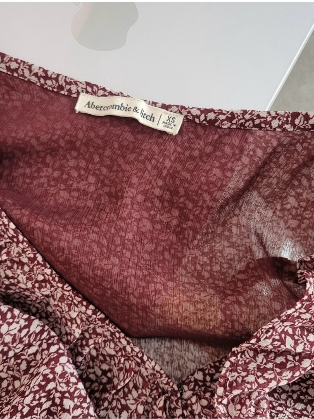 Abercrombie & Fitch Floral Faux Wrap Blouse Long Sleeve Size XS - Picture 5 of 5